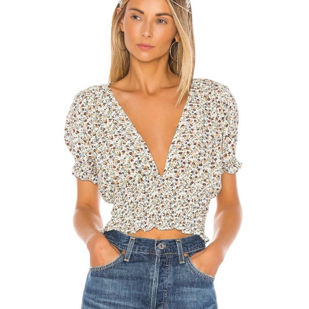 ☀️Faithfull the Brand S
First Light Top in Off White & Chestnut Aurelia
